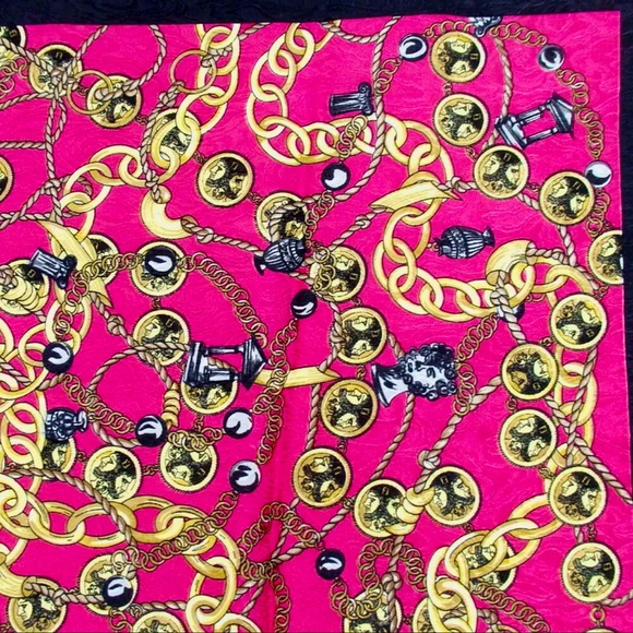 AUTH Fendi Chain Pattern Scarf Pink - Picture 3 of 4